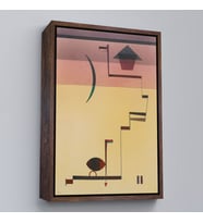 Çerçeveli Wassily Kandinsky - Eckig Açısal Tablo (Beyaz)