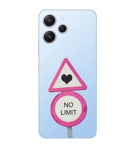 Xiaomi Redmi 12 Uyumlu Uyumlu No Limit Tasarımlı Şeffaf Telefon Kılıfı