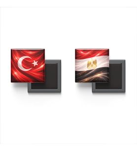 Buzdolap Magnetleri - Mısır Bayrağı ve Türk Bayrağı - 2'li Set Magneti