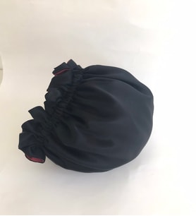 Siyah Bordo Çift Taraflı Saten Saç Bonesi
