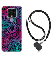 Tecno Camon 16 18P Pova Kılıf Boyun Askılı Silikon Colurful Mandala 1667