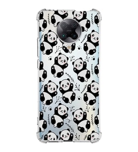 Xiaomi Poco F2 Pro Köşe Korumalı Antişok Kapak Panda Tasarımlı Şeffaf Silikon Kılıf