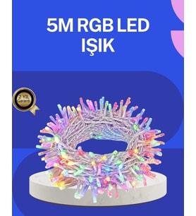 5 Metre Şeffaf Kablo LED Peri Işığı 50 Ampullü Dekoratif Led