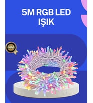 5 Metre Şeffaf Kablo LED Peri Işığı 50 Ampullü Dekoratif Led