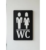 Kadın-Erkek WC Yönlendirme Levhası - Ceviz