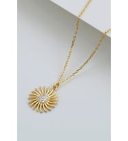 925 Ayar Gold Güneş Gümüş Kolye