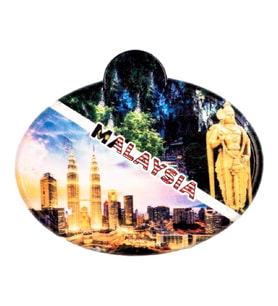 Malezya Kuala Lumpur Temalı Oval Magnet (Karışık)