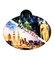 Malezya Kuala Lumpur Temalı Oval Magnet (Karışık)