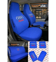 Audi Logolu Oto Koltuk Kılıfı Ön Arka Set – Penye Likralı Universal Koltuk Koruyucu Servis Kılıfı