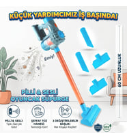 Oyuncak Süpürge Pili Sesli 3 Başlıklı 60 Cm Süpürge