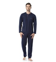 Pierre Cardin Erkek Uzun Kollu Penye  Pijama (Lacivert)