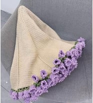 trend çiçekli battaniye, şal buket battaniye , buketli şal , buketli battaniye , buket şal 70-80 cm (Mor)