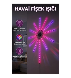 RGB Fireworks LED Duvar Aydınlatması Telefon Kontrollü Çok Renkli Dekoratif Işık
