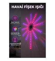 RGB Fireworks LED Duvar Aydınlatması Telefon Kontrollü Çok Renkli Dekoratif Işık