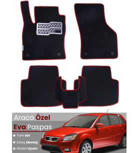 KİA RİO HATCHBACK (2005-2011) Uyumlu EVA Paspas Tam Set–Araca Özel,Kolay Montaj,Su Geçirmez