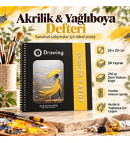 DreamArt Galery Akrilik ve Yağlı Boya Çizim Defteri 20x20 cm 250 gr Derin Dokulu 24 Yaprak