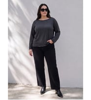 LCW Curve Siyah Büyük Beden Straight Fit Kadın Jean Pantolon
