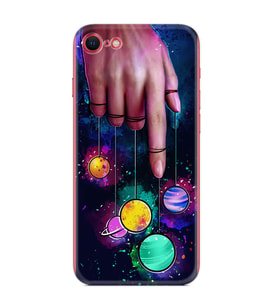 Apple iPhone 5 6 7 8 Plus Se XR Kılıf Desemli Silikon Finger planet 1740