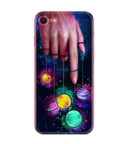 Apple iPhone 5 6 7 8 Plus Se XR Kılıf Desemli Silikon Finger planet 1740