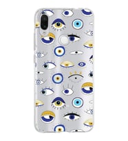 PrintiFy Xiaomi Redmi Note 7 ile Uyumlu 1mm Slim Fit Nazar Boncuğu 2 Baskılı Şeffaf  Kılıf