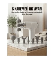 Güçlü ve Kablosuz Kas Gevşetici Masaj Tabancası, 8 Başlık ile Rahatlama