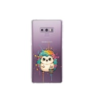 Samsung Galaxy Note 9 ile Uyumlu Splash Kirpi Tasarımlı Şeffaf Silikon Kılıf