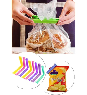 8'li Çok Renkli Pratik Poşet Klipsi, Paket, Ambalaj, Torba, Çanta Kapatıcı Plastik Kilidi, Mandalı (Karışık 8 Adet)