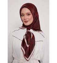 Levidor Kristal Eşarp Bulut Batik Bordo