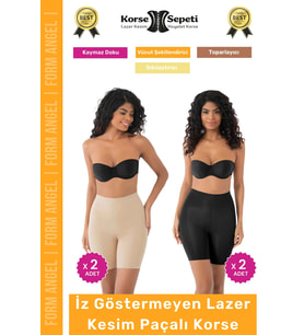 #Korse İz Yapmayan Kaymayı Önleyen Toparlayıcı Sıkılaştıran Lazer Kesim Paçalı Korse 4'lü Set