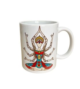 Meditasyon yoga çakra temalı,Dijital baskı.Hediyelik porselen kupa bardak.
