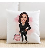 Kişiye Özel Çalışan Kadına Hediye Karikatürlü Yastık