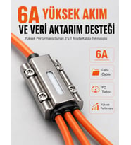 120w Hızlı Şarj Destekli 3'ü 1 Arada Çok Amaçlı Şarj Ve Veri Aktarım Kablosu