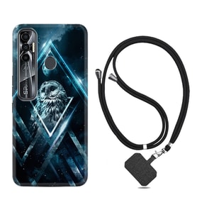 Tecno Spark 6 6 Go 8C 8 Pro 7 7 Pro Kılıf Boyun Askılı Silikon Old Owl 1649