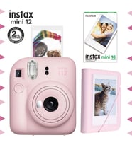 Instax mini 12 Pembe Fotoğraf Makinesi-10'lu Film ve Mini Albüm Seti