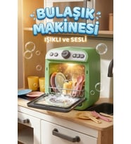 Işıklı Sesli ve Su Püskürtmeli Oyuncak Bulaşık Makinesi 23 cm - Gerçekçi Mutfak Seti