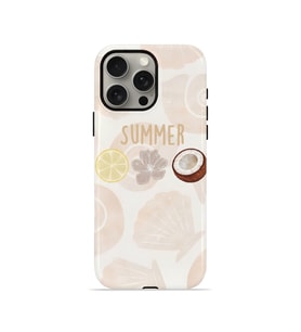 iPhone 15 Pro Vorian Çift Katmanlı Kılıf Coconut Summer Notes