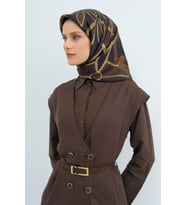 Armine Saf İpek Sura Eşarp-2026 İlkbahar-Yaz- 953100D (Acı Kahve)