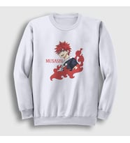 Presmono Unisex Beyaz Musashi Anime Orient Sweatshirt 486281tt