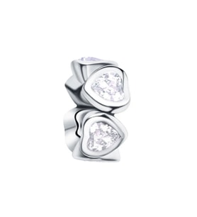 Nur Silver Sıralı Kalpli Gümüş Charm NUR-BL00121