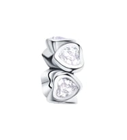 Nur Silver Sıralı Kalpli Gümüş Charm NUR-BL00121