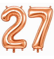 27 Rakam Folyo Balon Rose Gold Rengi (100 cm)