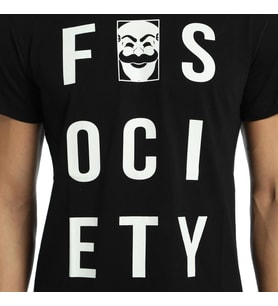 Bant Giyim - Mr. Robot FSociety Siyah Erkek T-shirt Tişört