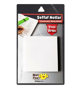 NOT YAZ SN-8957 BEYAZ ŞEFFAF YAPIŞKANLI NOT KAĞIDI 50yp.70x75mm.