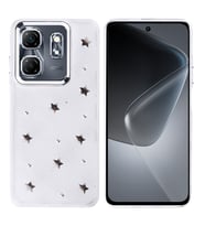 Infinix Hot 50i Uyumlu Kılıf Airbag Tasarımlı Simli Şeffaf Zore Kutup Kapak (Beyaz)