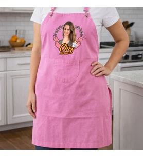 BK Gift Kişiye Özel Fotoğraflı Pembe Mutfak Önlüğü -1, Aşçı ve Şef Önlüğü, Ev Hediyesi