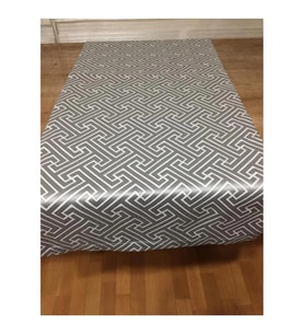 Labirent Geometrik Desenli jakar Kumaş Gri/Ekru Runner 40*140 cm - 83 (Standart)