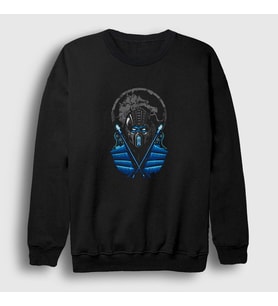 Presmono Unisex Siyah Sub Zero V3 Mortal Kombat Sweatshirt