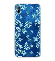 Huawei P Smart z  Kamera korumalı Kapak Floral Su Yeşili Tasarımlı  Şeffaf Kılıf