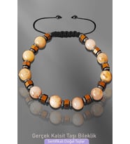 Sertifikalı Doğal Gerçek Kalsit Taşı Bileklik - Ayarlamalı (Çok Renkli)