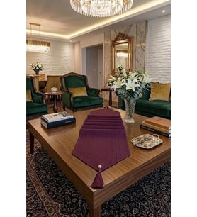 Çizgili Tek Runner, Colber Tek Runner 40x140cm Mürdüm
